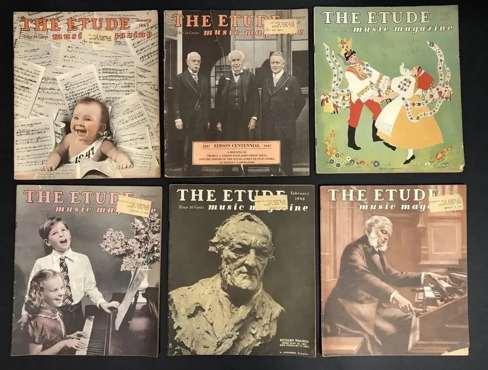 1940s The Etude Music Magazine 11 issues LOT from Vintage Ads SHEET MUSIC